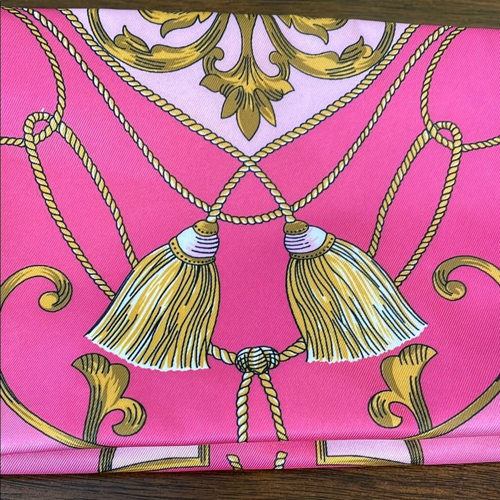 Pink and Gold make up bag with Tassel Design